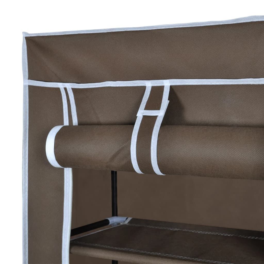 Υφασμάτινη παπουτσοθήκη με κάλυμμα 57 x 29 x 162 cm Καφέ