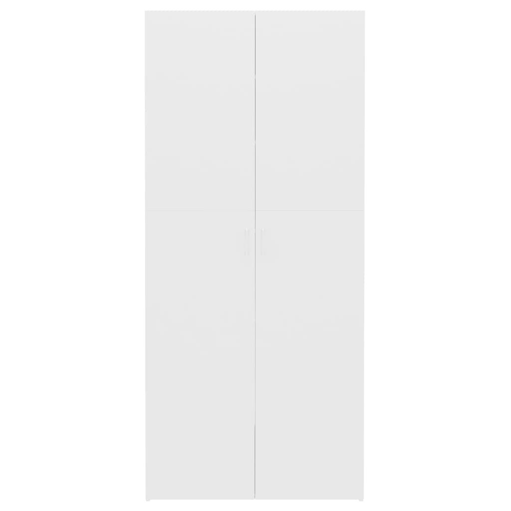 vidaXL Παπουτσοθήκη Λευκή 80 x 35,5 x 180 εκ. από Επεξ. Ξύλο