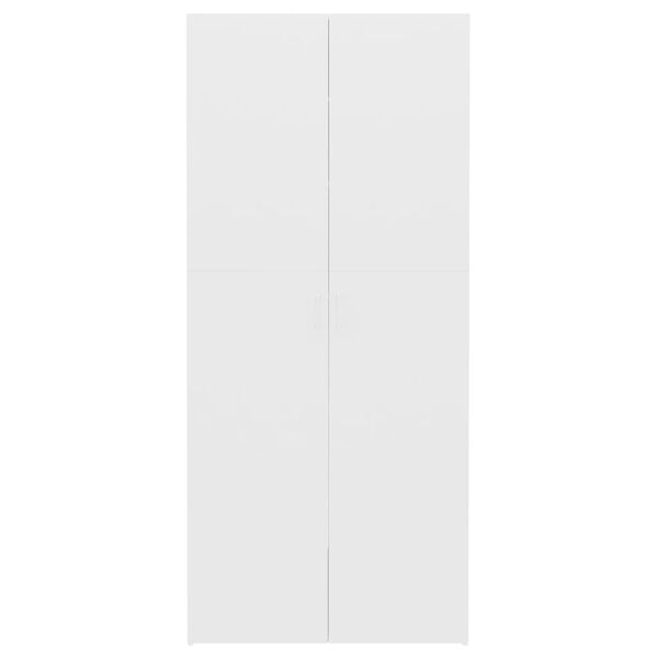 vidaXL Παπουτσοθήκη Λευκή 80 x 35,5 x 180 εκ. από Επεξ. Ξύλο