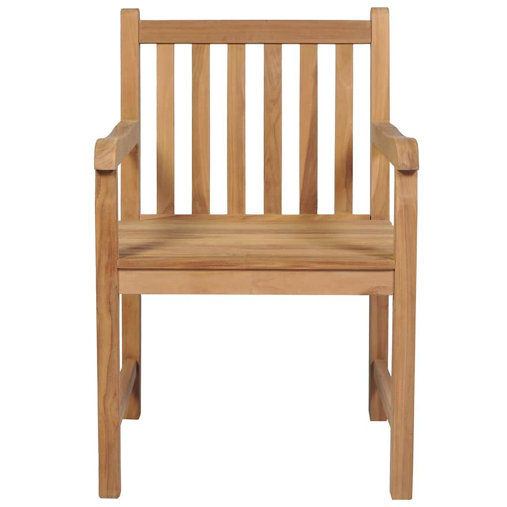 vidaXL Καρέκλες Κήπου 2 τεμ. Μασίφ Ξύλο Teak με Φωτ. Πράσινα Μαξιλάρια