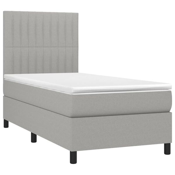 vidaXL &Kappa;&rho;&epsilon;&beta;ά&tau;&iota; Boxspring &mu;&epsilon; &Sigma;&tau;&rho;ώ&mu;&alpha; & LED &Alpha;&nu;.&Gamma;&kappa;&rho;&iota; 90x190 &epsilon;&kappa;. &Upsilon;&phi;&alpha;&sigma;&mu;ά&tau;&iota;&nu;&omicron;