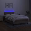 vidaXL &Kappa;&rho;&epsilon;&beta;ά&tau;&iota; Boxspring &mu;&epsilon; &Sigma;&tau;&rho;ώ&mu;&alpha; & LED Taupe 120x200 &epsilon;&kappa;. &Upsilon;&phi;&alpha;&sigma;&mu;ά&tau;&iota;&nu;&omicron;