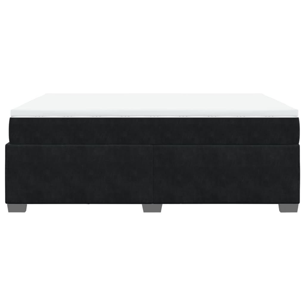 vidaXL Κρεβάτι Boxspring με Στρώμα Μαύρο 140x190 εκ. Βελούδινο