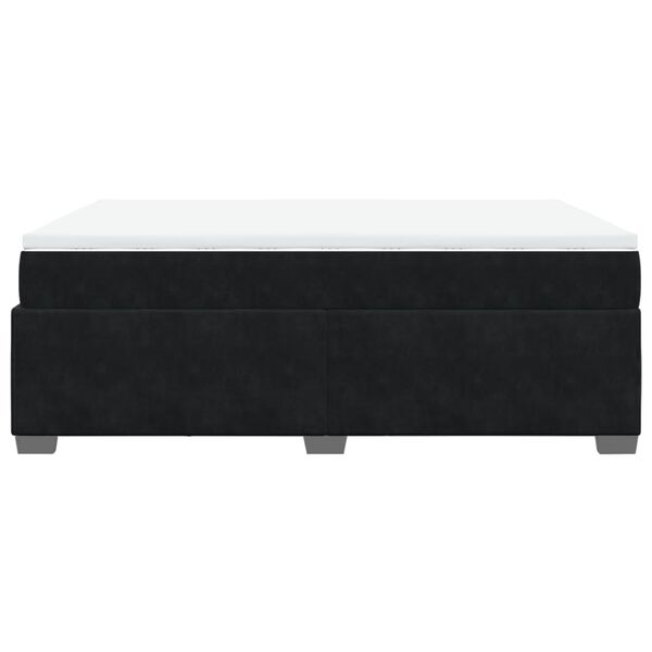vidaXL Κρεβάτι Boxspring με Στρώμα Μαύρο 140x190 εκ. Βελούδινο