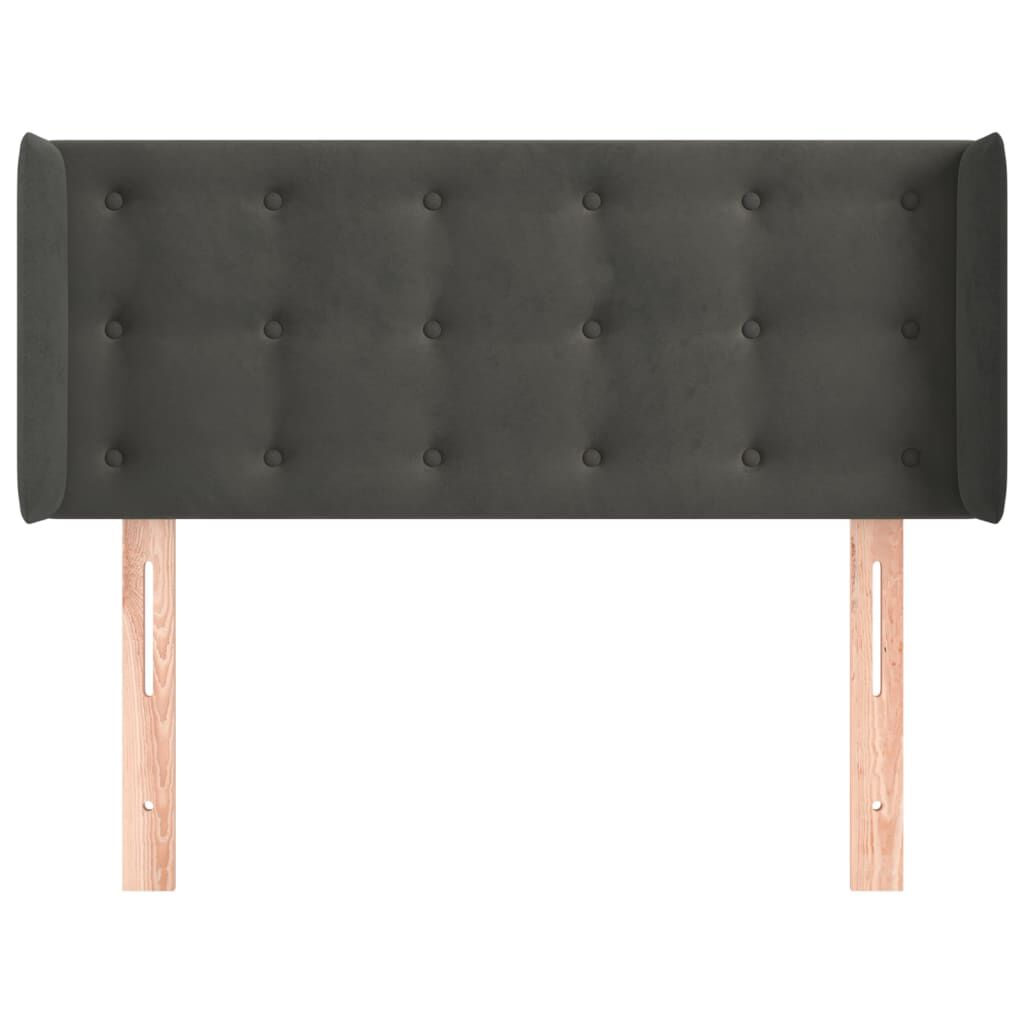 vidaXL Κεφαλάρι με Πτερύγια Σκούρο Γκρι 103x16x78/88 εκ. Βελούδινο