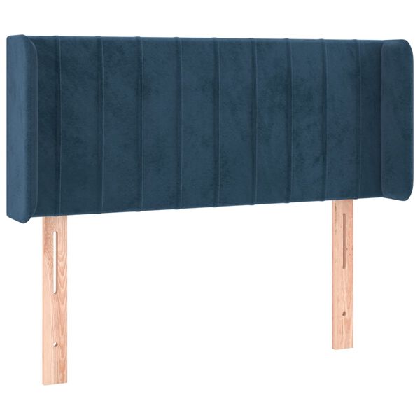 vidaXL Κεφαλάρι με Πτερύγια Σκούρο Μπλε 83x16x78/88 εκ. Βελούδινο
