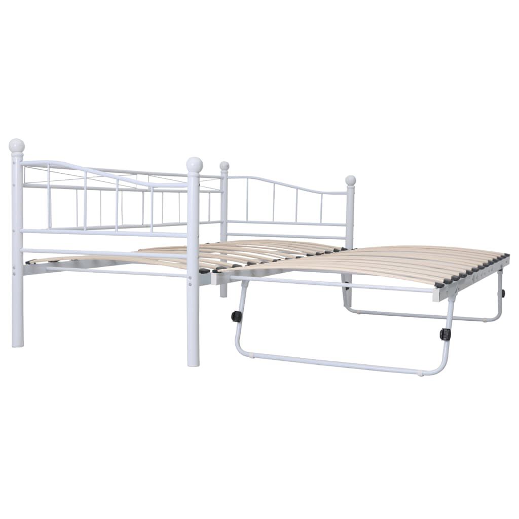 vidaXL Πλαίσιο Κρεβατιού Λευκό 180 x 200 / 90 x 200 εκ. Μεταλλικό