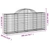 vidaXL Συρματοκιβώτια Τοξωτά 3 τεμ. 200x30x80/100 εκ. Γαλβαν. Ατσάλι