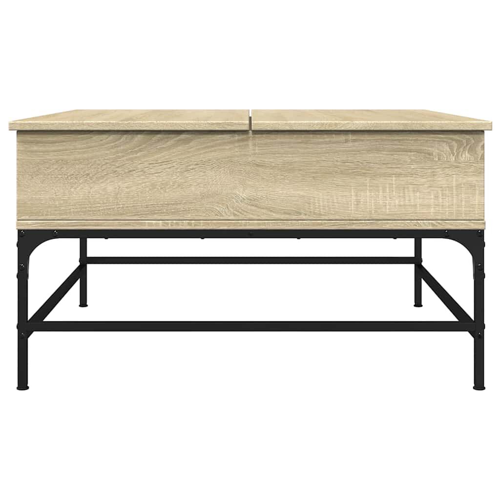 vidaXL Τραπεζάκι Σαλονιού Sonoma Δρυς 80x80x45εκ Επεξ. Ξύλο + Μέταλλο