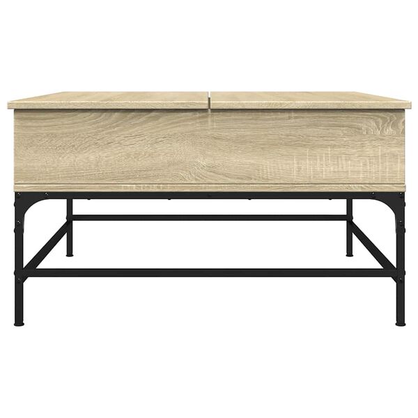 vidaXL Τραπεζάκι Σαλονιού Sonoma Δρυς 80x80x45εκ Επεξ. Ξύλο + Μέταλλο