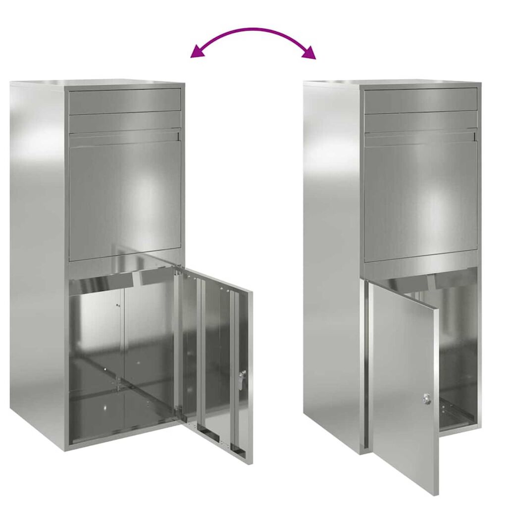 vidaXL Θυρίδα Πακέτων Μαύρο 41 x 38 x 103 εκ Γαλβανισμένος χάλυβας