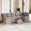vidaXL Σετ Καναπέ Κήπου 8 pcs Μπεζ 55 x 55 x 37 εκ συνθετικό ρατάν