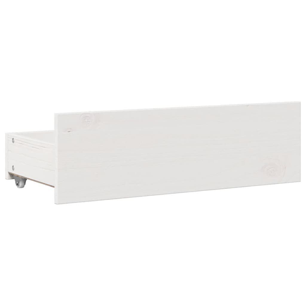 vidaXL Κρεβάτι Βιβλιοθήκη Χωρίς Στρώμα Λευκό 75x190 εκ Μασίφ Πεύκο