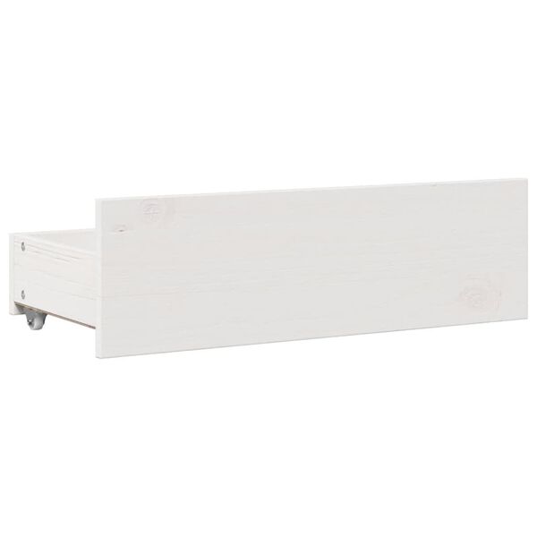 vidaXL Κρεβάτι Βιβλιοθήκη Χωρίς Στρώμα Λευκό 75x190 εκ Μασίφ Πεύκο