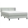 vidaXL Κρεβάτι Boxspring με Στρώμα Ανοιχτό Γκρι 140x210 εκ. Βελούδινο