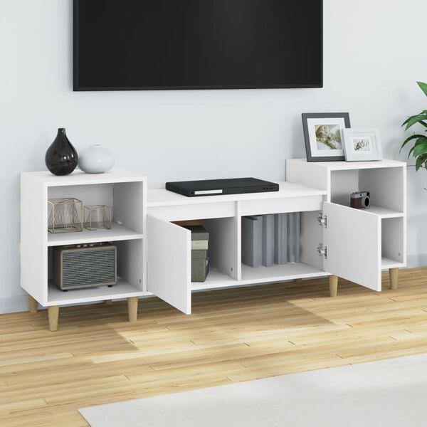 vidaXL Έπιπλο Τηλεόρασης Λευκό 160 x 35 x 55 εκ. Επεξεργασμένο Ξύλο