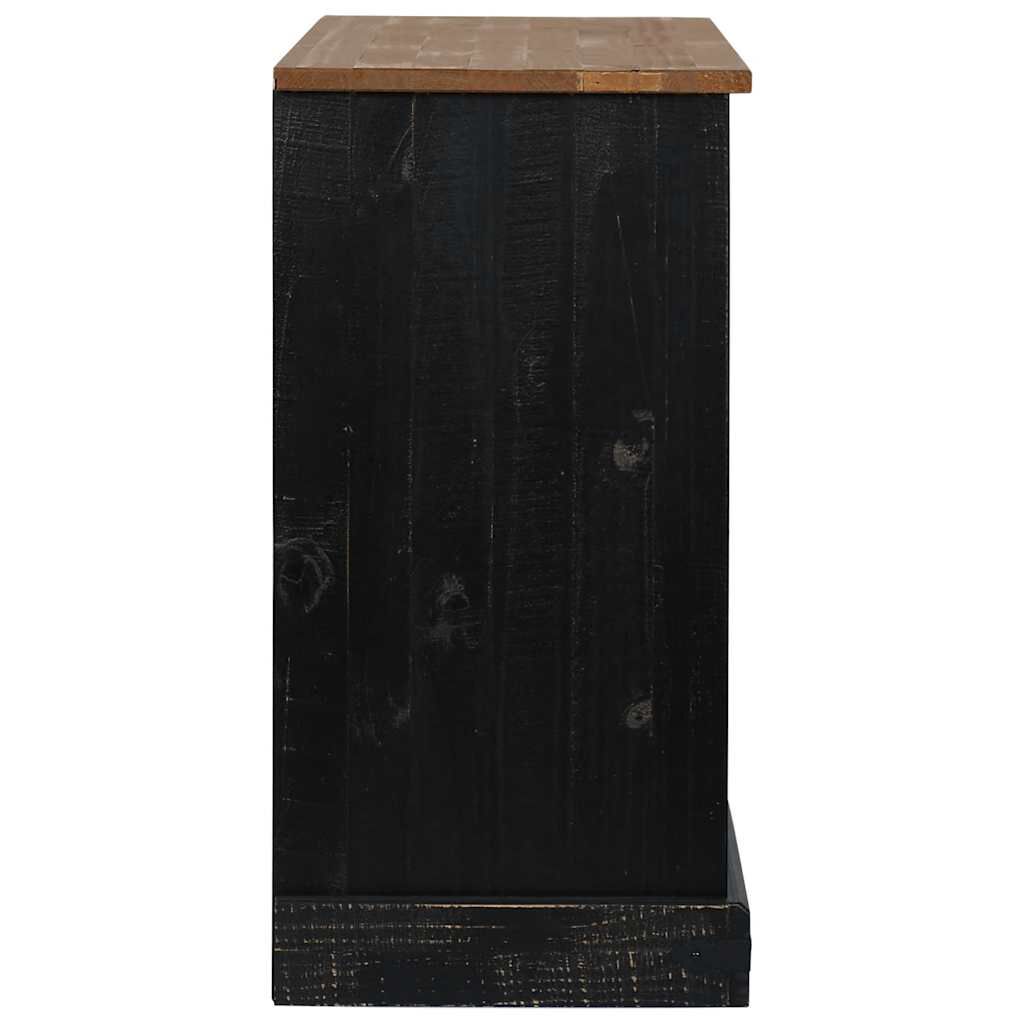 vidaXL Sideboard HALDEN 2 συρόμενες πόρτες μαύρο 112x40x80 cm