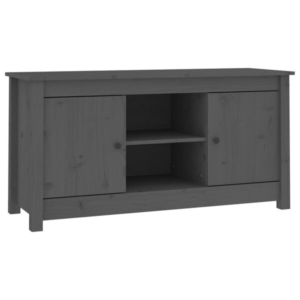 vidaXL Έπιπλο Τηλεόρασης Γκρι 103x36,5x52 εκ. από Μασίφ Ξύλο Πεύκου
