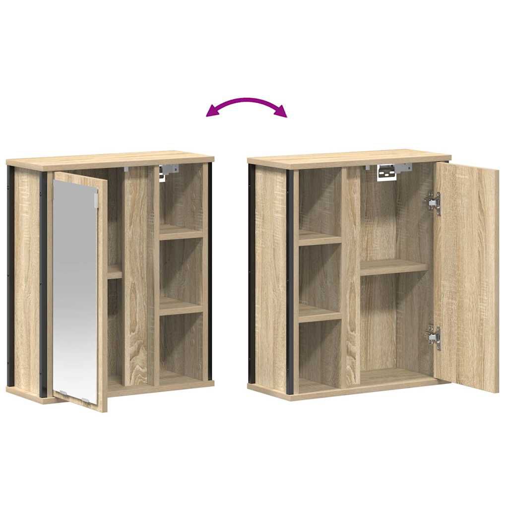 vidaXL Ντουλάπι Μπάνιου με Καθρέφτη Sonoma δρυς 50x21x60 εκ.
