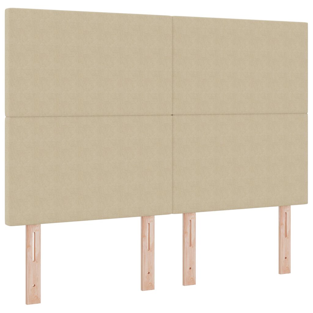 vidaXL Κρεβάτι Box Spring με Στρώμα & LED Φως Πράσινο Γκρί 140x200 εκ Ύφασμα Κορδέλας