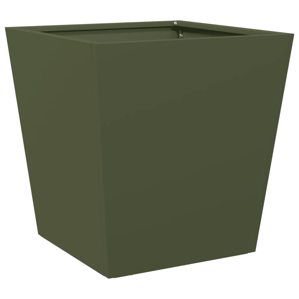 vidaXL Ζαρντινιέρες Κήπου 2 τεμ. Λαδί 40x40x40 εκ. από Ατσάλι
