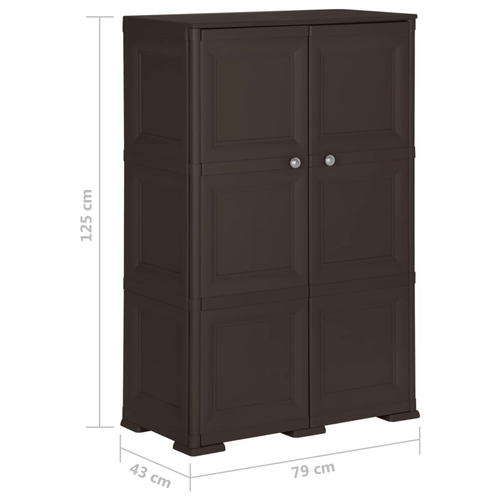 vidaXL Πλαστικό Ντουλάπι Καφέ 79 x 43 x 125 εκ. με Σχέδιο Ξύλου