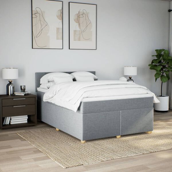 vidaXL &Kappa;&rho;&epsilon;&beta;ά&tau;&iota; Boxspring &mu;&epsilon; &Sigma;&tau;&rho;ώ&mu;&alpha; &Alpha;&nu;&omicron;&iota;&chi;&tau;ό &Gamma;&kappa;&rho;&iota; 140x200 &epsilon;&kappa;. &Upsilon;&phi;&alpha;&sigma;&mu;ά&tau;&iota;&nu;&omicron;
