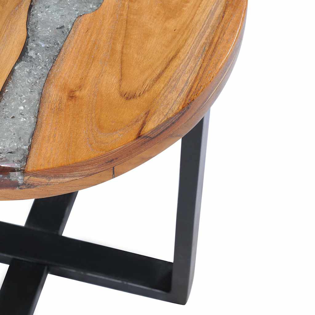 vidaXL Τραπεζάκι Σαλονιού 40x45 εκ. από Μασίφ Ξύλο Teak / Συνθ. Ρητίνη