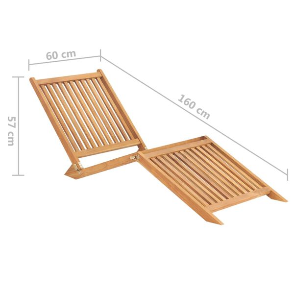 vidaXL Ξαπλώστρα από Μασίφ Ξύλο Teak