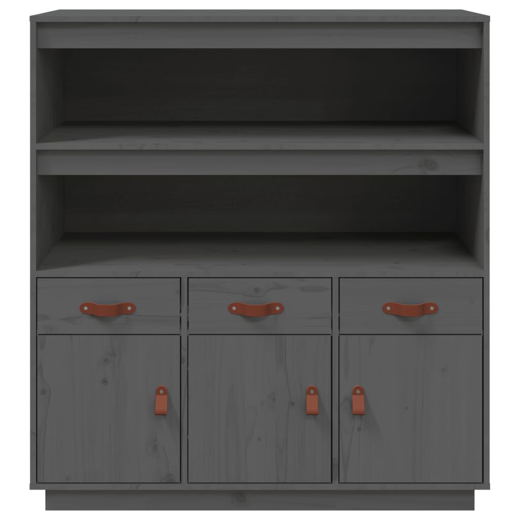 vidaXL Ντουλάπι Γκρι 100 x 40 x 108,5 εκ. από Μασίφ Ξύλο Πεύκου