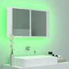 vidaXL Καθρέφτης Μπάνιου με LED Γυαλιστερό Λευκό 80x12x45εκ. Ακρυλικός