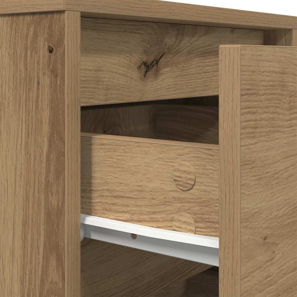 vidaXL Κομοδίνα με φώτα LED 2 τεμάχια Artisan Oak 38x34x50 cm