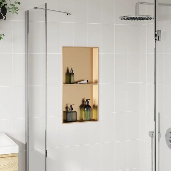 vidaXL Εσοχή Ντους Βουρστ. Χρυσό 32x62x9 εκ. Αν. Ατσάλι