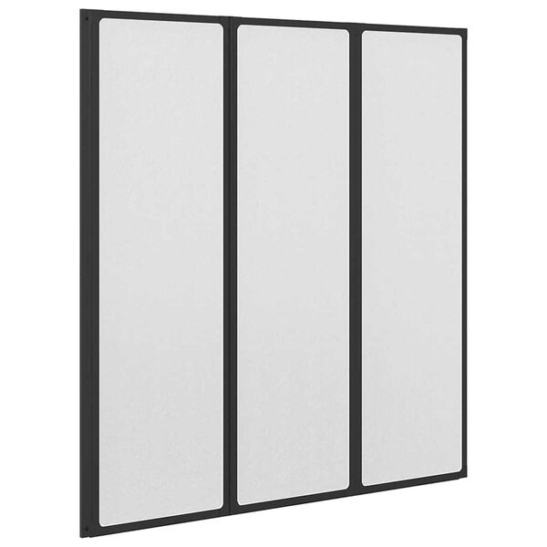 vidaXL Διαχωριστικό ντους Μαύρο 132 x 2 x 140 εκ Αλουμίνιο