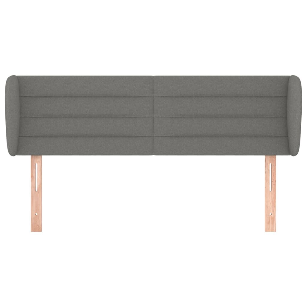 vidaXL Κεφαλάρι με Πτερύγια Σκούρο Γκρι 147 x 23 x 78/88εκ. Υφασμάτινο