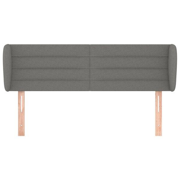 vidaXL Κεφαλάρι με Πτερύγια Σκούρο Γκρι 147 x 23 x 78/88εκ. Υφασμάτινο