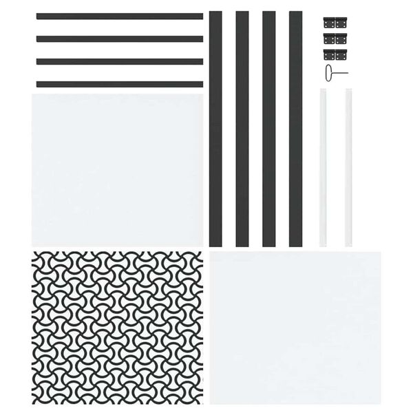vidaXL Εσωτερική Πόρτα Μαύρο 83 x 201.5 cm Tempered γυαλί, Αλουμίνιο