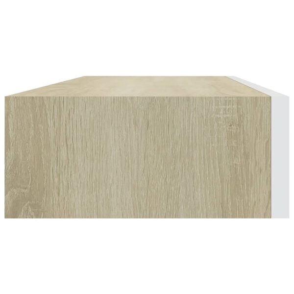 vidaXL Ράφια Τοίχου Συρτάρια 2 τεμ. Δρυς/Λευκό 60x23,5x10 εκ από MDF