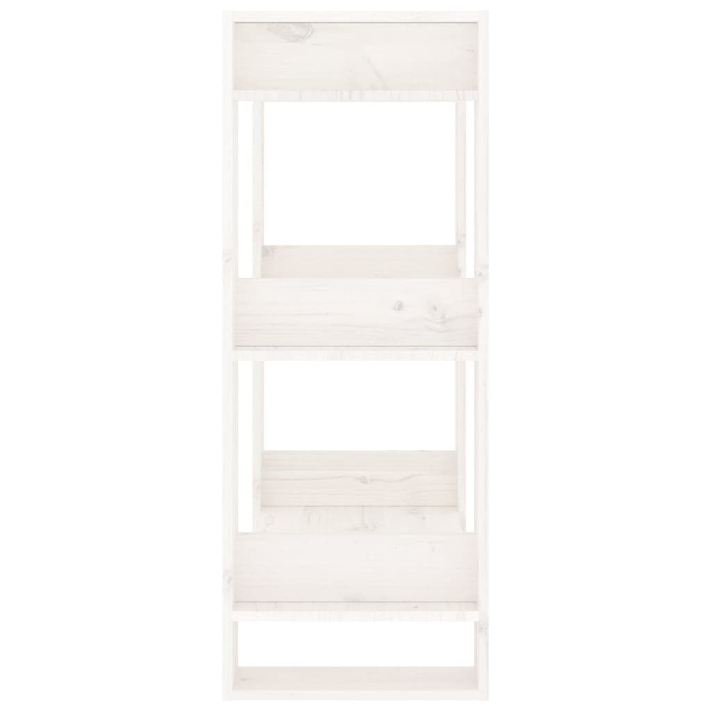 vidaXL Βιβλιοθήκη/Διαχωριστικό Χώρου Λευκό 60x35x91 εκ. Μασίφ Πεύκο