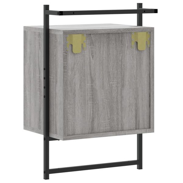 vidaXL Κομοδίνα Επιτοίχια 2 τεμ. Γκρι Sonoma 40x30x61 εκ Επεξεργ. Ξύλο