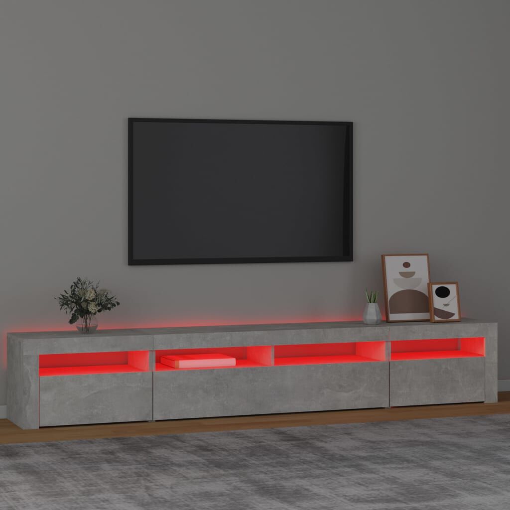 vidaXL Έπιπλο Τηλεόρασης με LED Γκρι Σκυροδέματος 240 x 35 x 40 εκ.