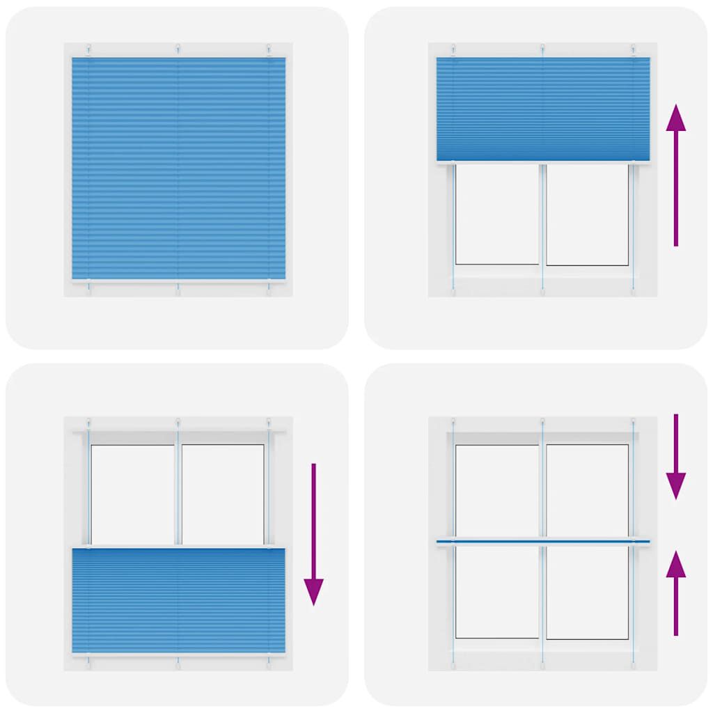 vidaXL Πλισέ περσίδα Μπλε 120x150 cm Πλάτος υφάσματος 119,4 cm