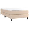 vidaXL Κρεβάτι Boxspring με Στρώμα Καπουτσίνο 90x190εκ.από Συνθ. Δέρμα