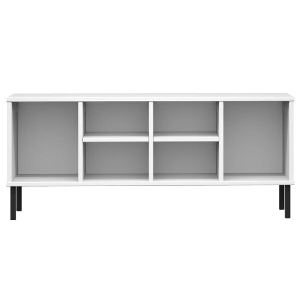 vidaXL Παπουτσοθήκη OSLO Λευκή 106x35x45 εκ Μασίφ Ξύλο με Μετ. Πόδια