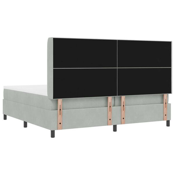 vidaXL Κρεβάτι Box Spring LED με Στρώμα Ανοιχτό γκρι 200 x 200 cm