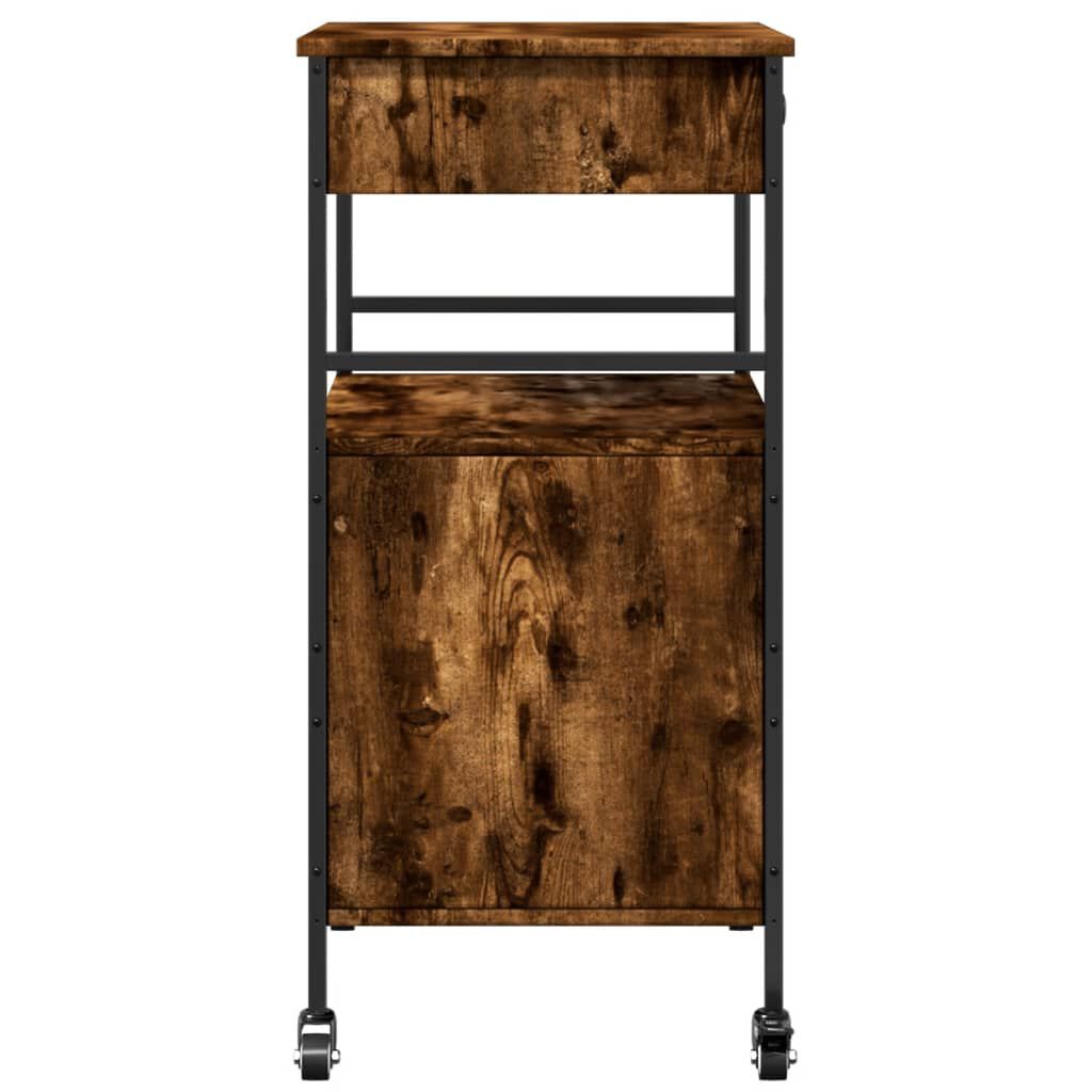vidaXL Τρόλεϊ Κουζίνας Καπνιστή Δρυς 56x43x89,5 εκ. Επεξεργασμένο Ξύλο