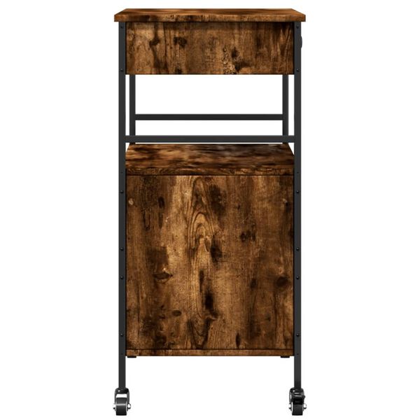 vidaXL Τρόλεϊ Κουζίνας Καπνιστή Δρυς 56x43x89,5 εκ. Επεξεργασμένο Ξύλο