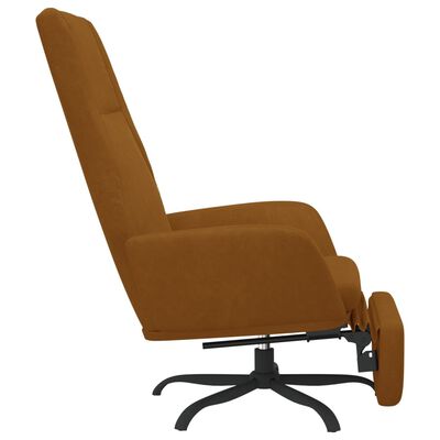 vidaXL Πολυθρόνα Relax με Υποπόδιο Καφέ Βελούδινη