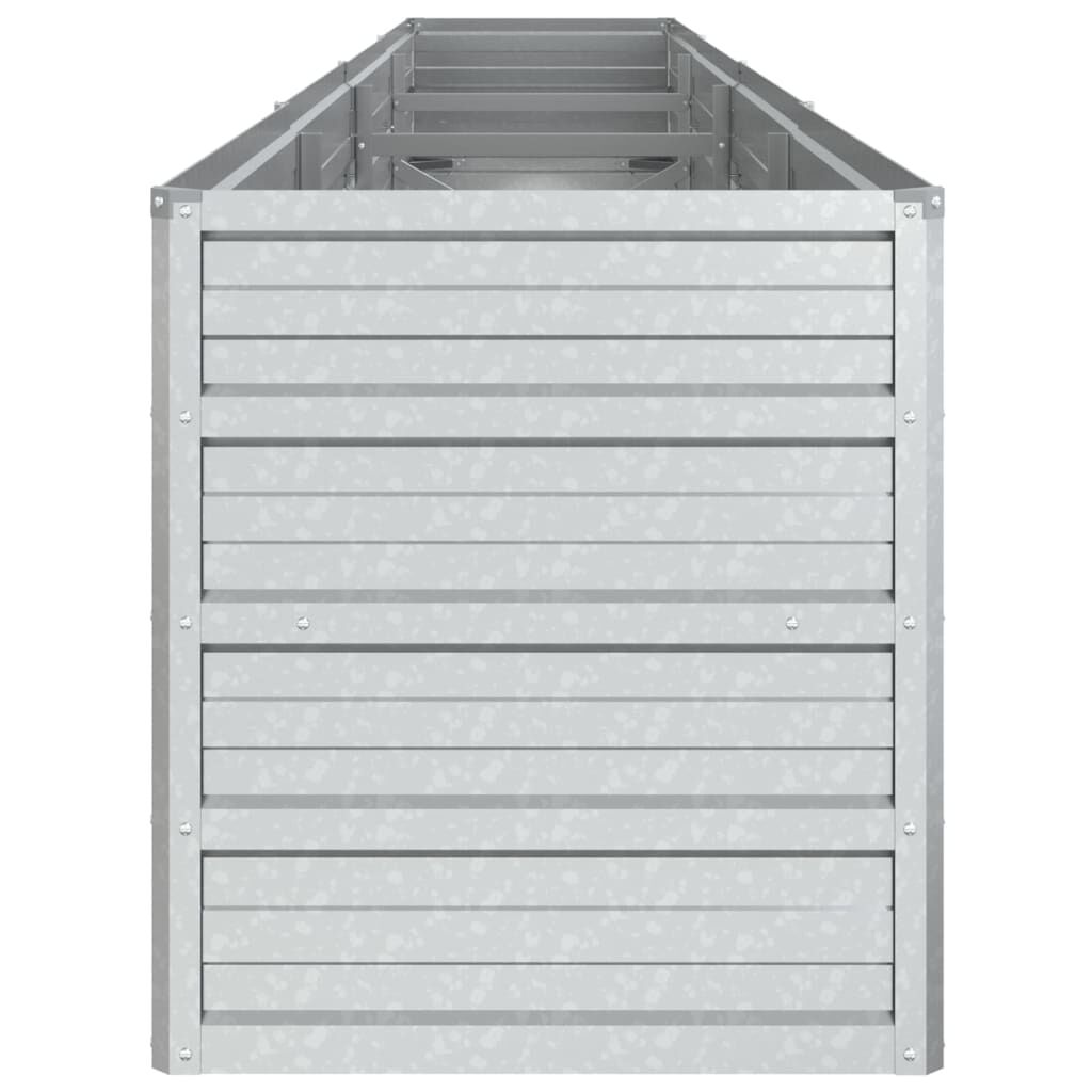 vidaXL Ζαρντινιέρα Υπερυψωμένη Ασημί 320x40x45 εκ. Γαλβανισμ. Χάλυβας