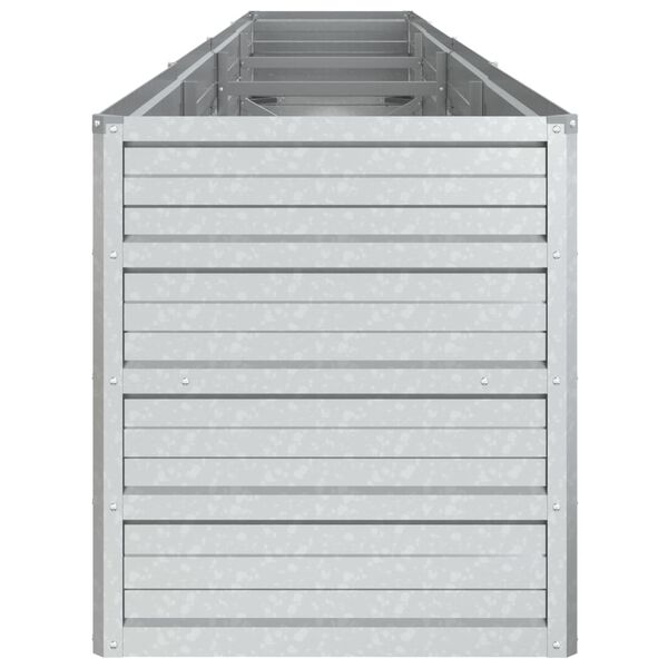 vidaXL Ζαρντινιέρα Υπερυψωμένη Ασημί 320x40x45 εκ. Γαλβανισμ. Χάλυβας